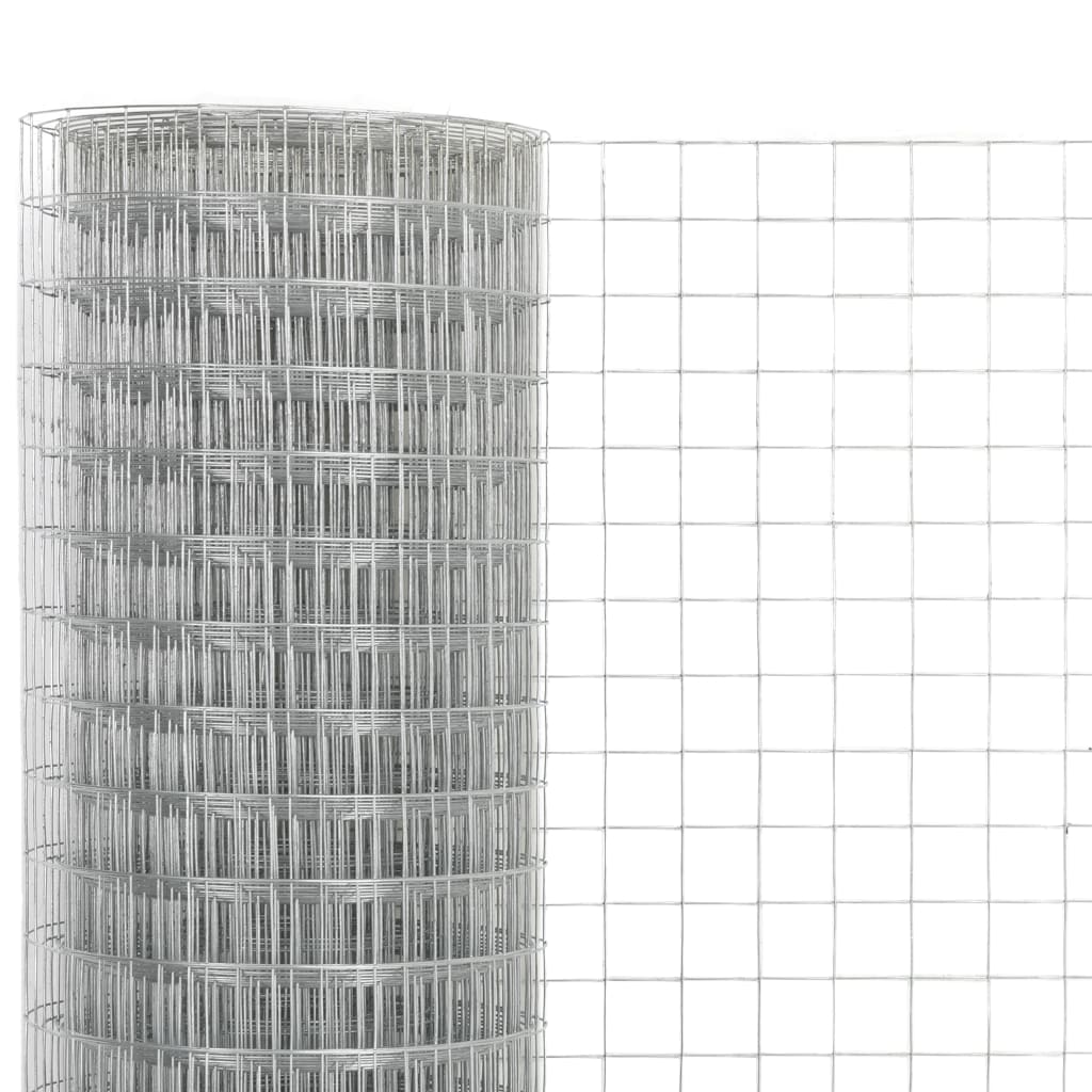VidaXL Kippengaas 10x1,5m gegalvaniseerd staal zilverkleurig
