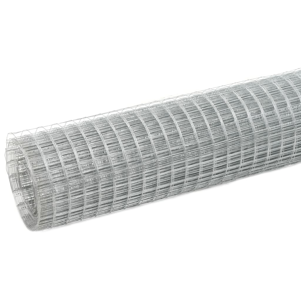 VidaXL Kippengaas 25x1,5m gegalvaniseerd staal zilverkleurig