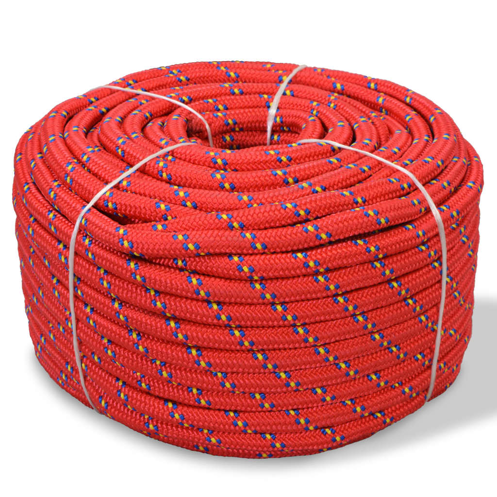 Vidaxl laarstouw 12 mm 250 m polypropyleen rood