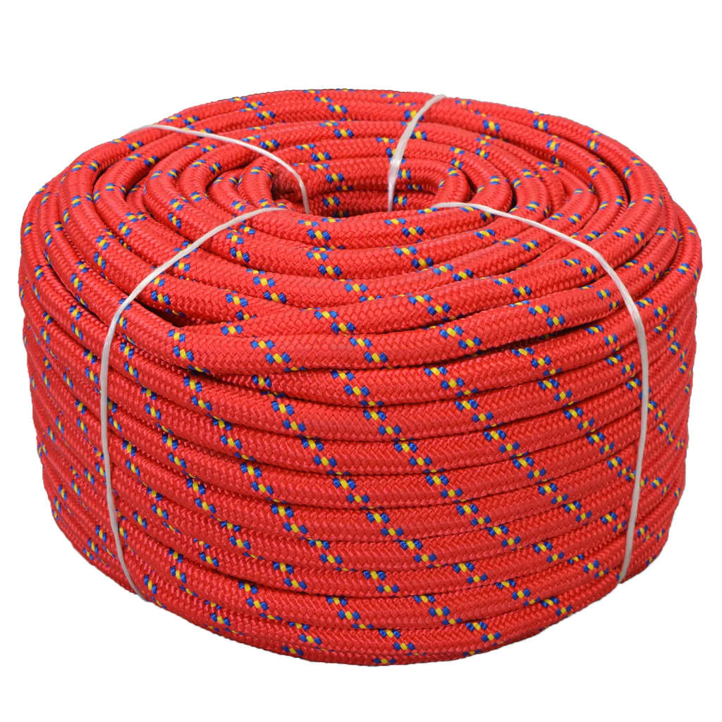 Vidaxl laarstouw 18 mm 50 m polypropyleen rood
