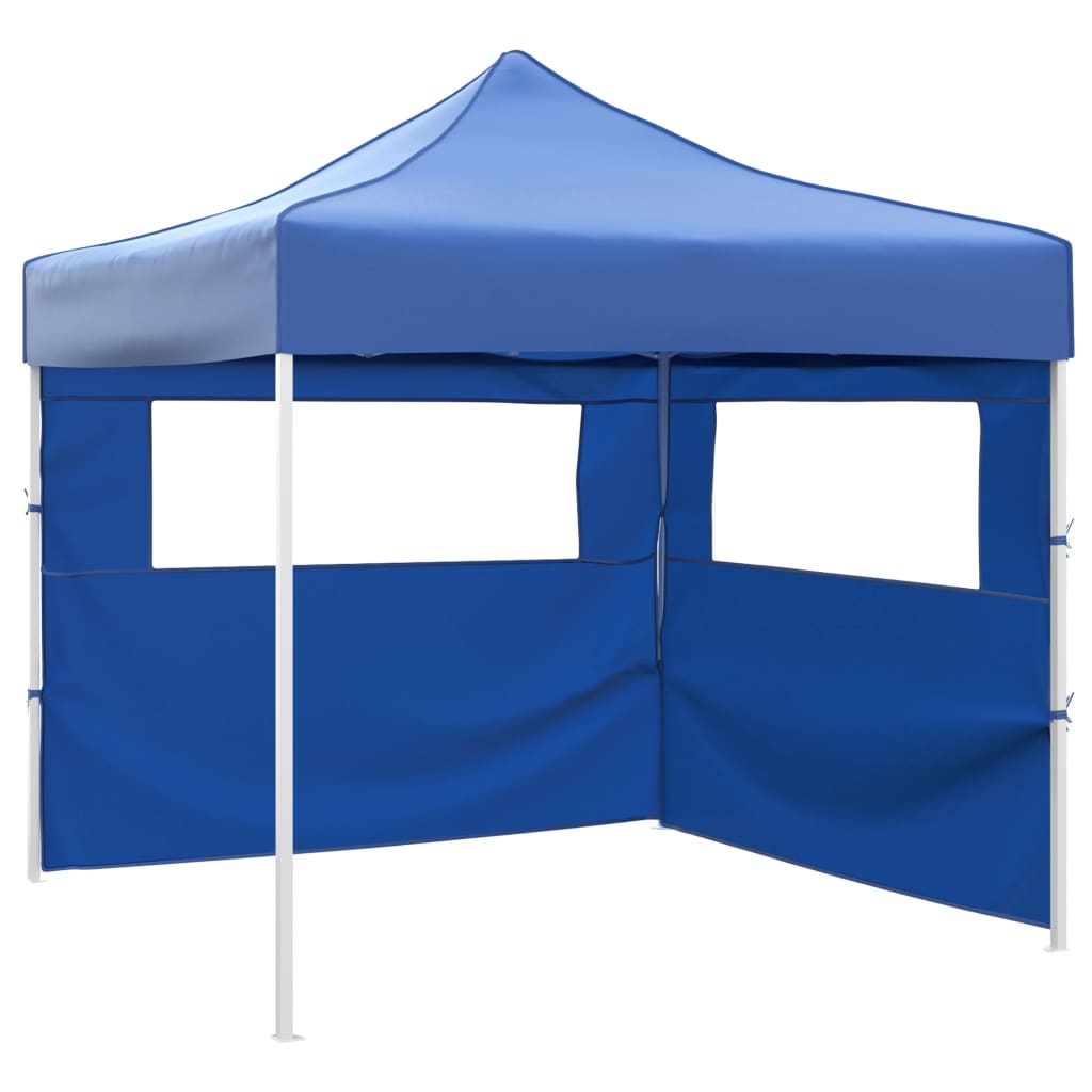 Vidaxl vouwtent met 2 wanden 3x3m blauw