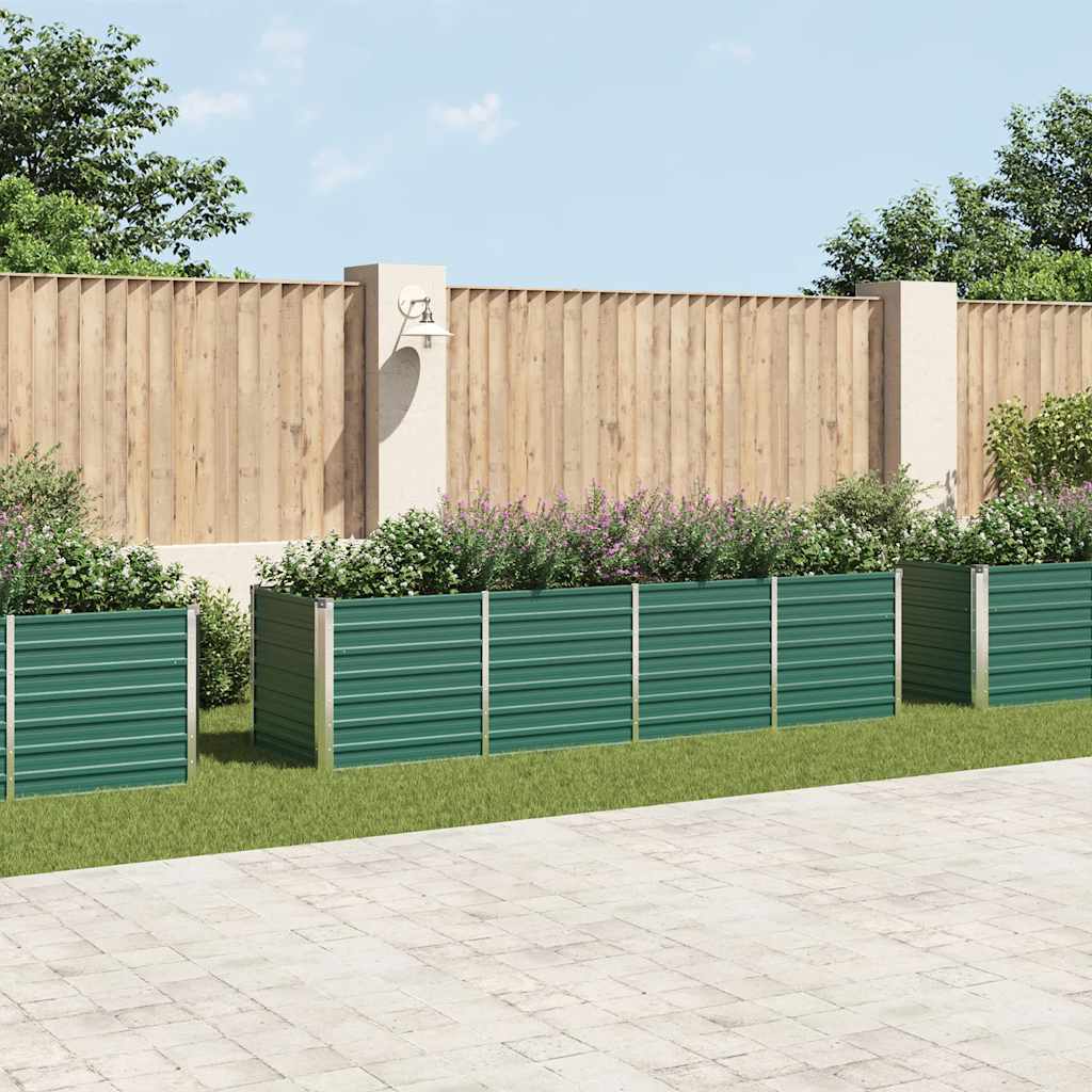 Vidaxl plantenbak verhoogd 320x80x77 cm gegalvaniseerd staal groen