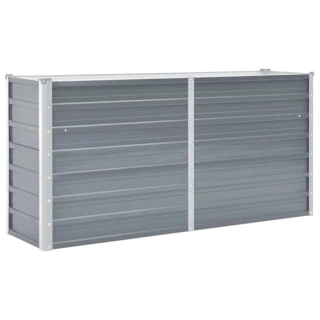 Vidaxl plantenbak verhoogd 160x40x77 cm gegalvaniseerd staal grijs