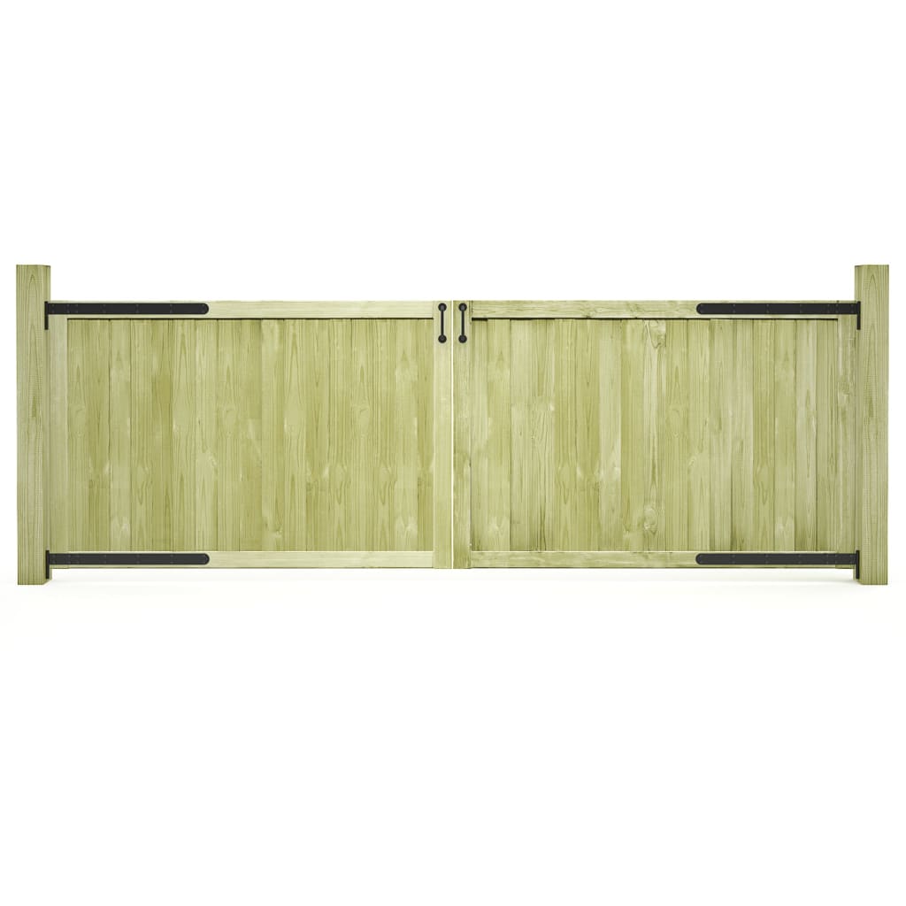 VidaXL Poorten 2 st 300x100 cm geïmpregneerd groenenhout