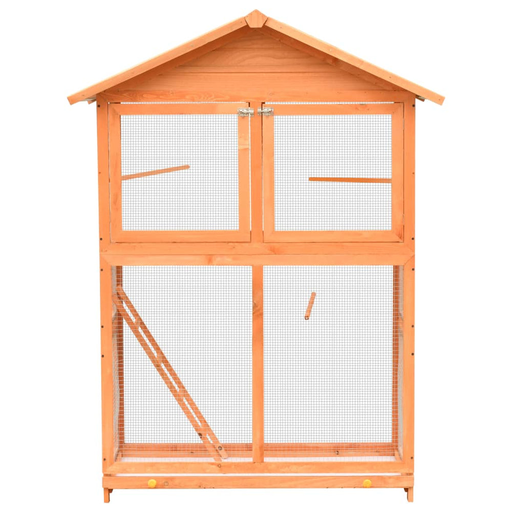 Vidaxl vogelkooi 125,5x59,5x164 cm massief grenen- en vurenhout