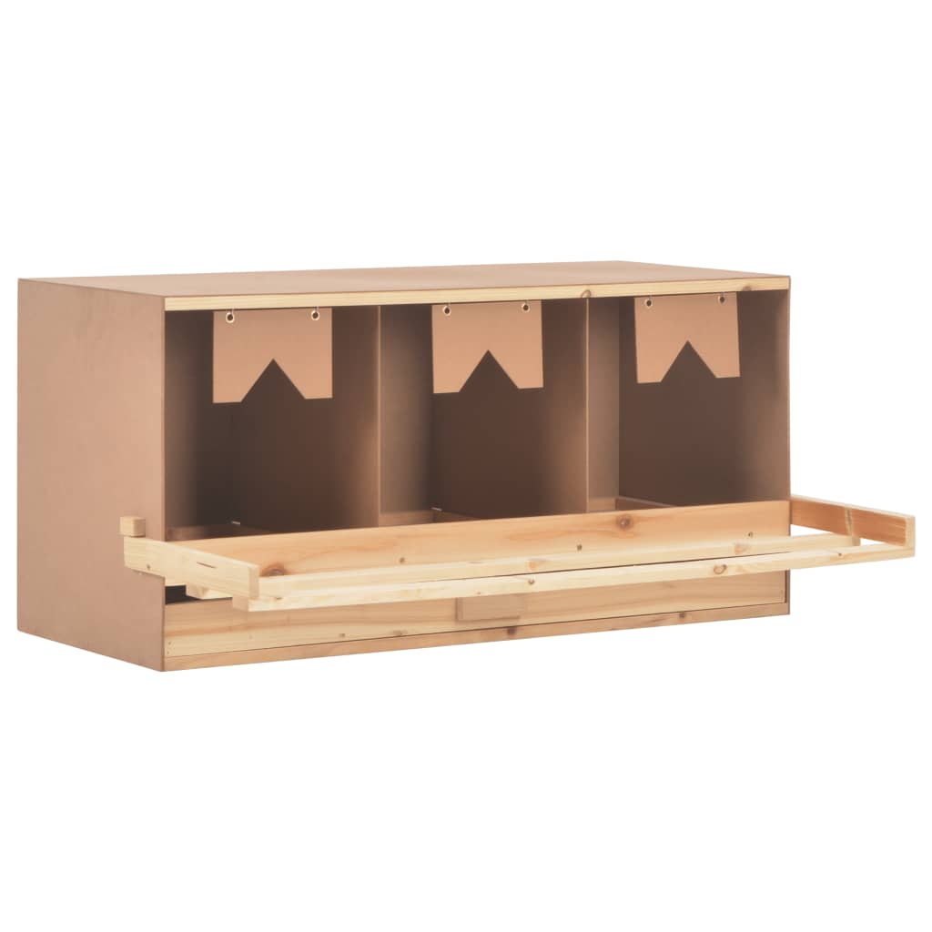 Vidaxl kippenlegkast 3 compartimenten 96x40x45 cm massief groenenhout