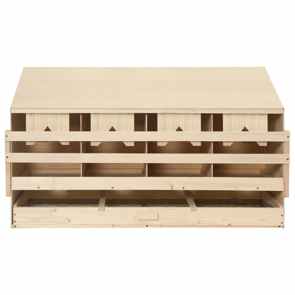 Vidaxl kippenlegkast 4 compartimenten 106x40x59 cm massief groenenhout
