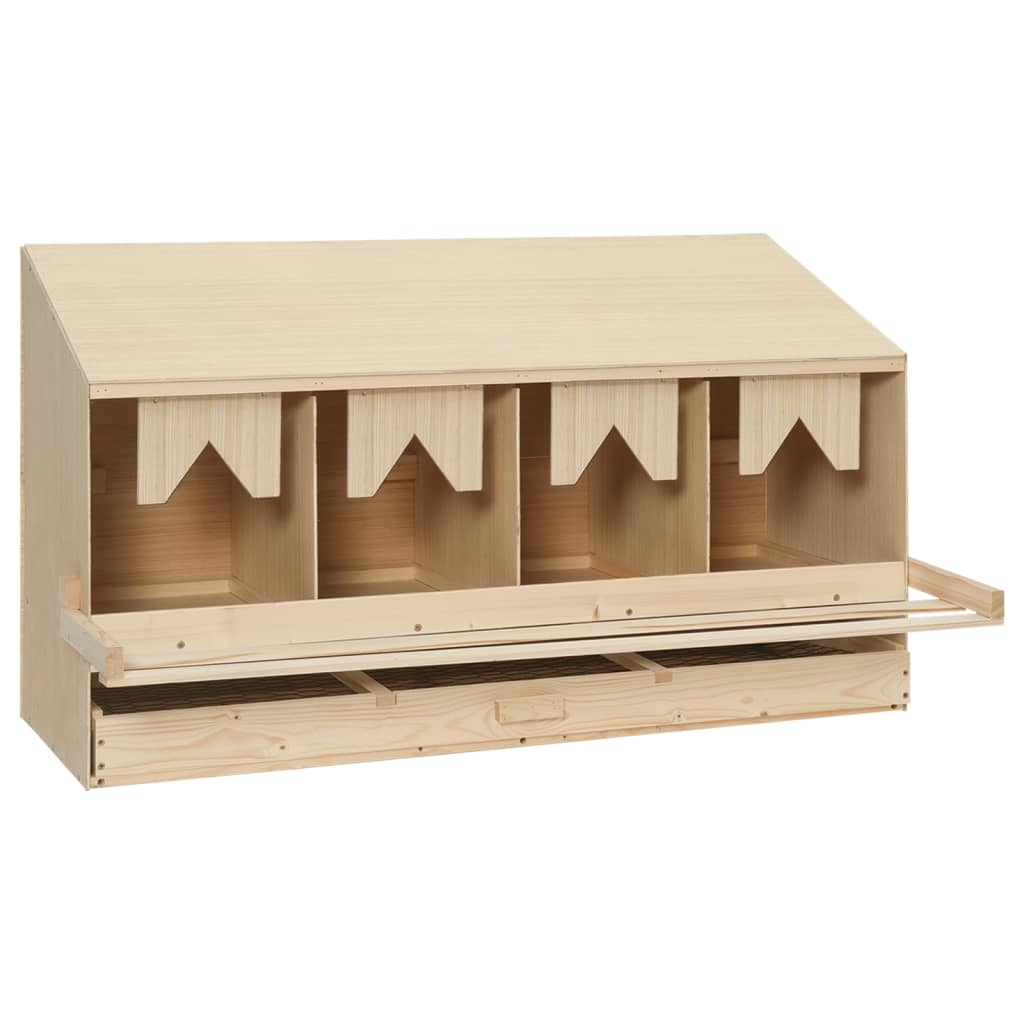 Vidaxl kippenlegkast 4 compartimenten 106x40x59 cm massief groenenhout