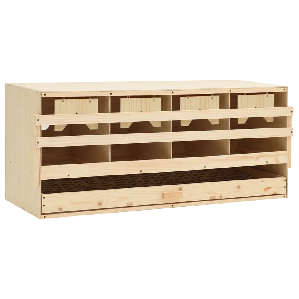 Vidaxl kippenlegkast 4 compartimenten 106x40x45 cm massief groenenhout