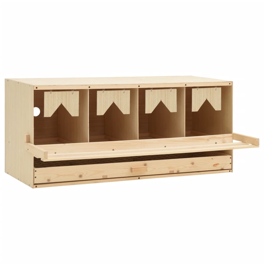 Vidaxl kippenlegkast 4 compartimenten 106x40x45 cm massief groenenhout