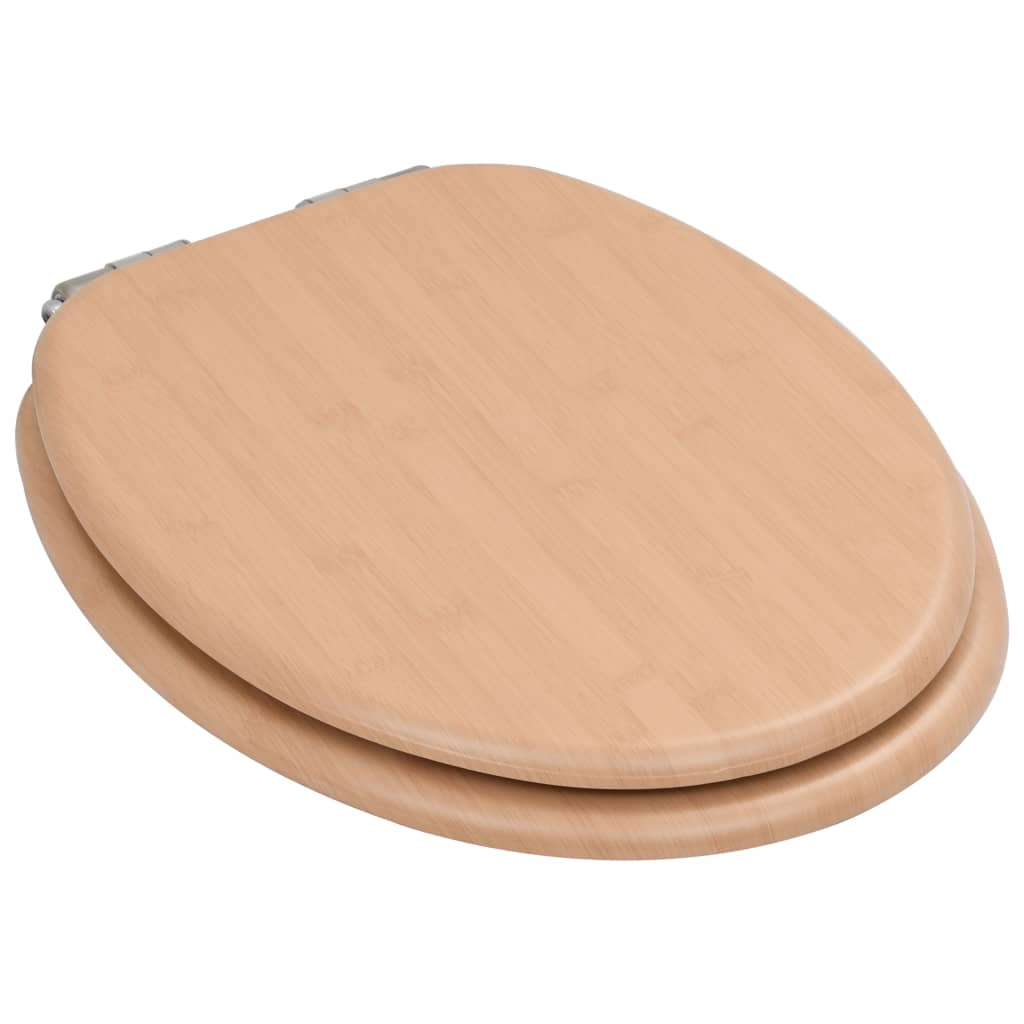 Vidaxl toiletbril met softclose deksel bamboe mdf