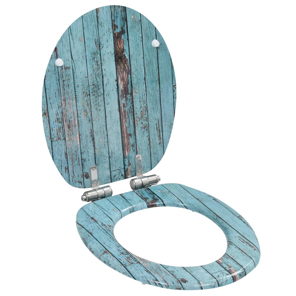 Vidaxl toiletbril met softclose deksel oud hout mdf