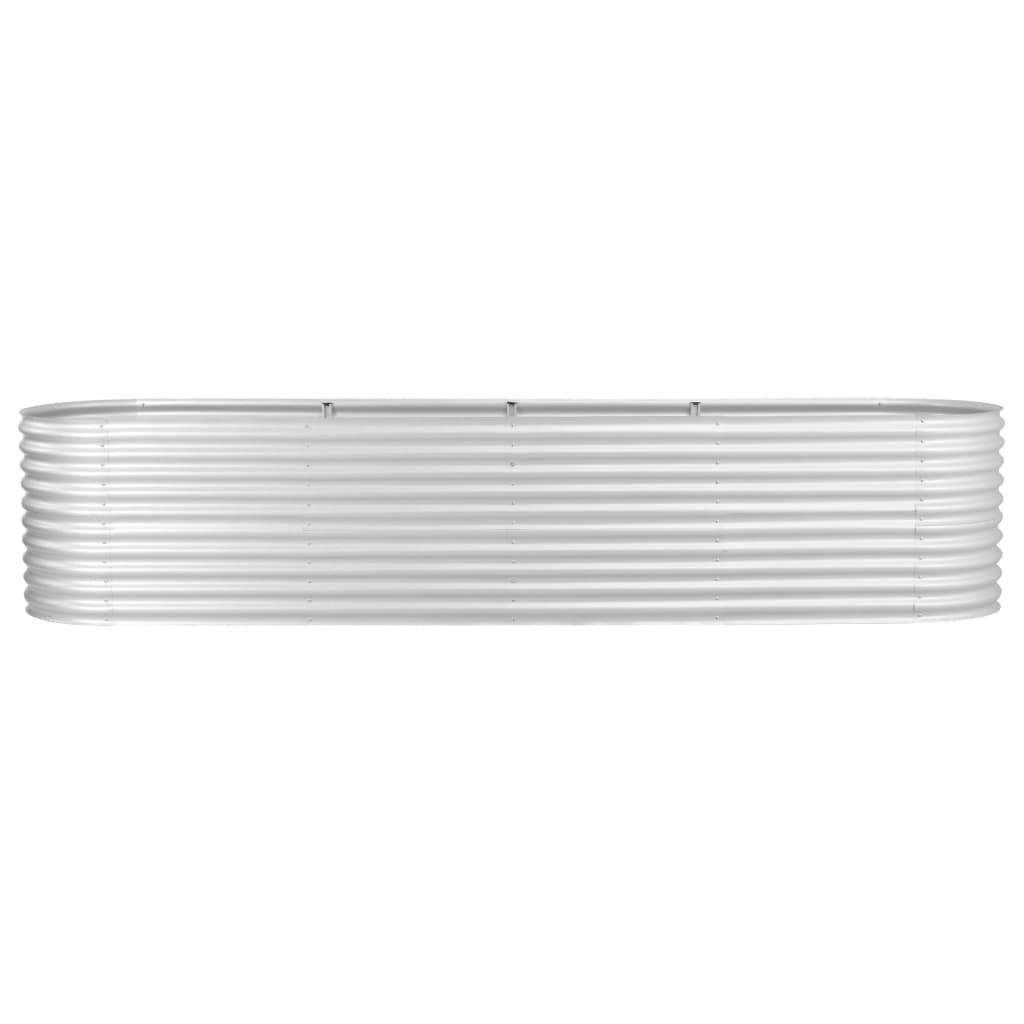 VidaXL Plantenbak geschat 400x80x81 cm gegalvaniseerd staal zilver