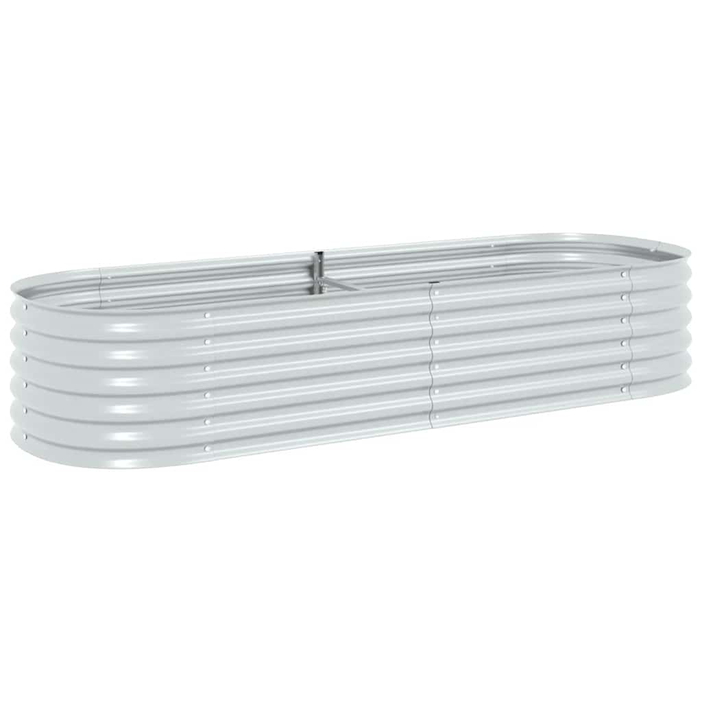 Vidaxl plantenbak verhoogd 240x80x44 cm gegalvaniseerd staal zilver