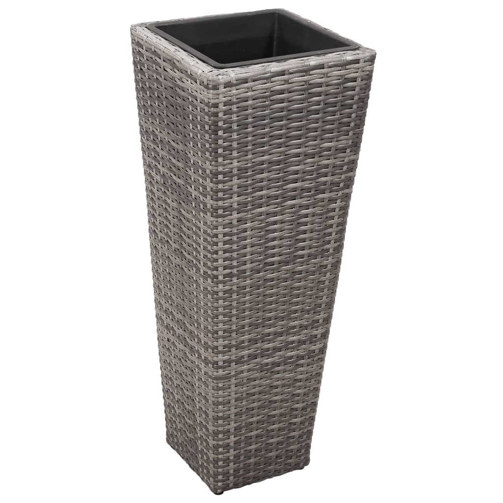 Vidaxl plantenbakken gebogen 3 st poly rattan grijs