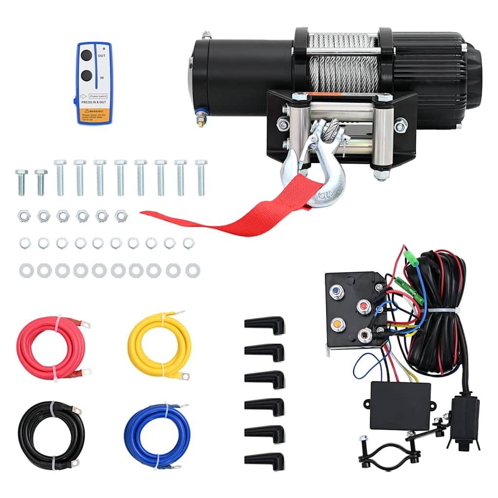 Vidaxl lier elektrisch 12 v 4.500 lbs 2.040 kg met afstandsbediening