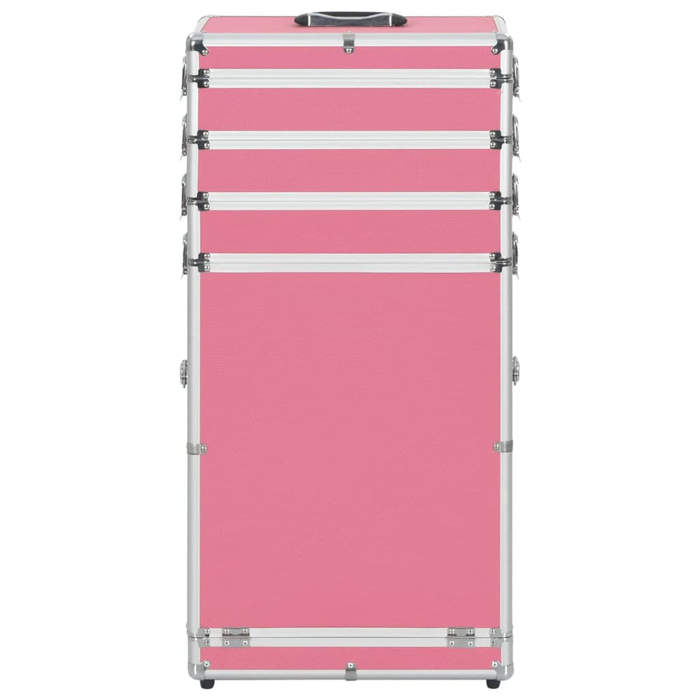 Vidaxl make-up trolley aluminium roze