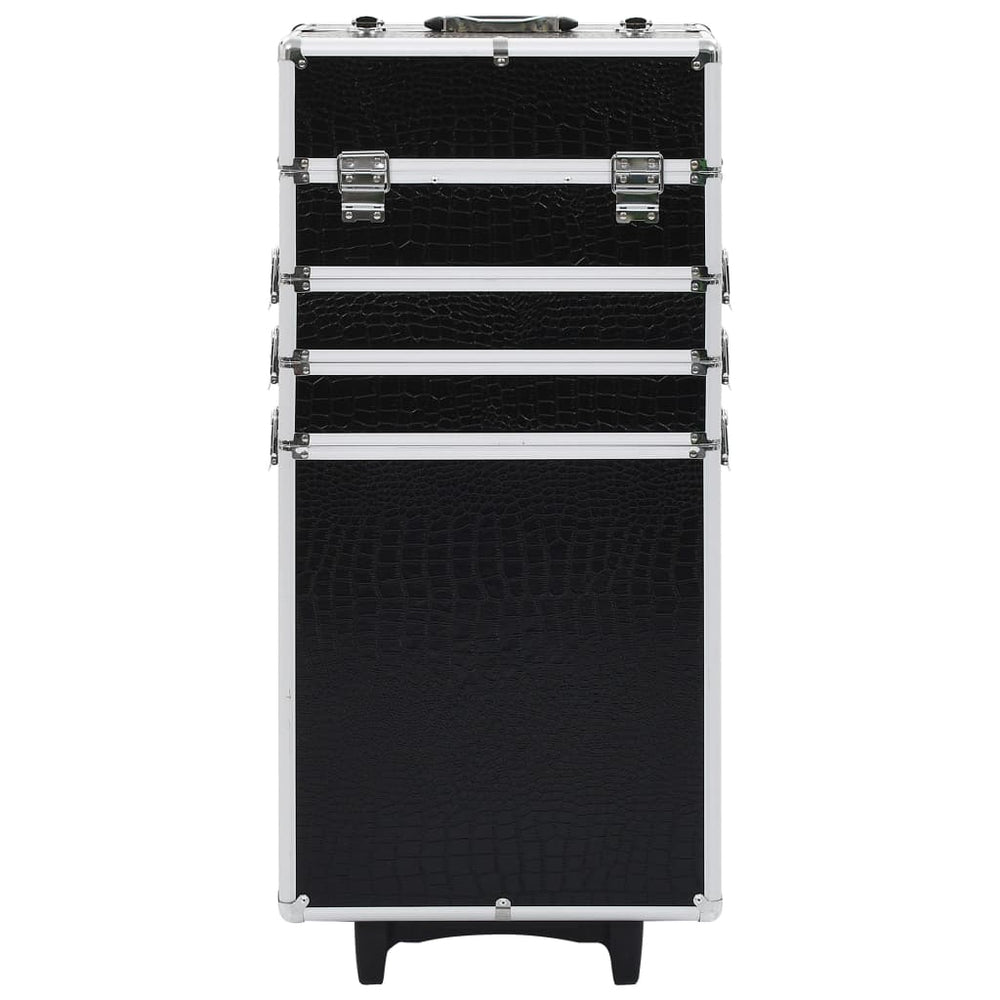 Vidaxl make-up trolley aluminium zwart met krokodillenpatroon
