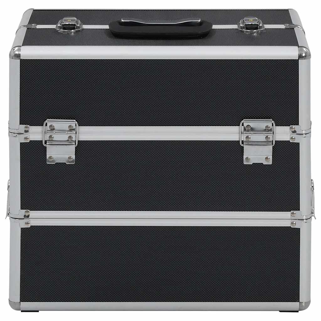 Vidaxl make-up koffer 37x24x35 cm aluminium zwart