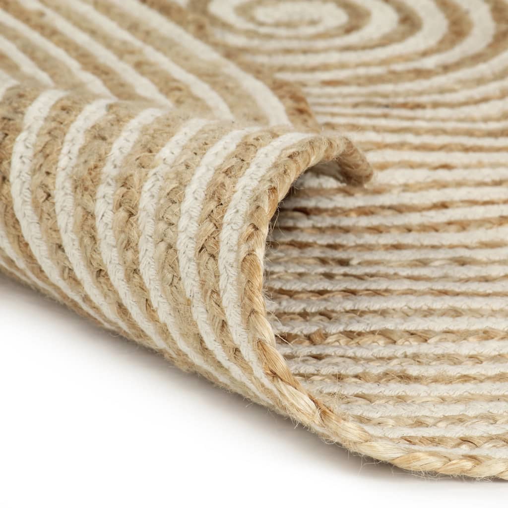 Vidaxl vloerkleed handgemaakt met spiraalontwerp 150 cm jute wit