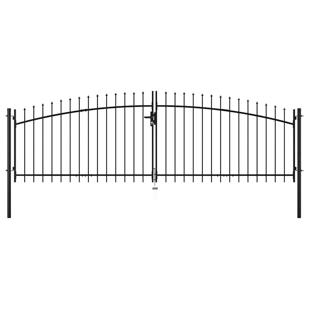 Vidaxl hekpoort dubbele deur met speren bovenkant 400x150 cm