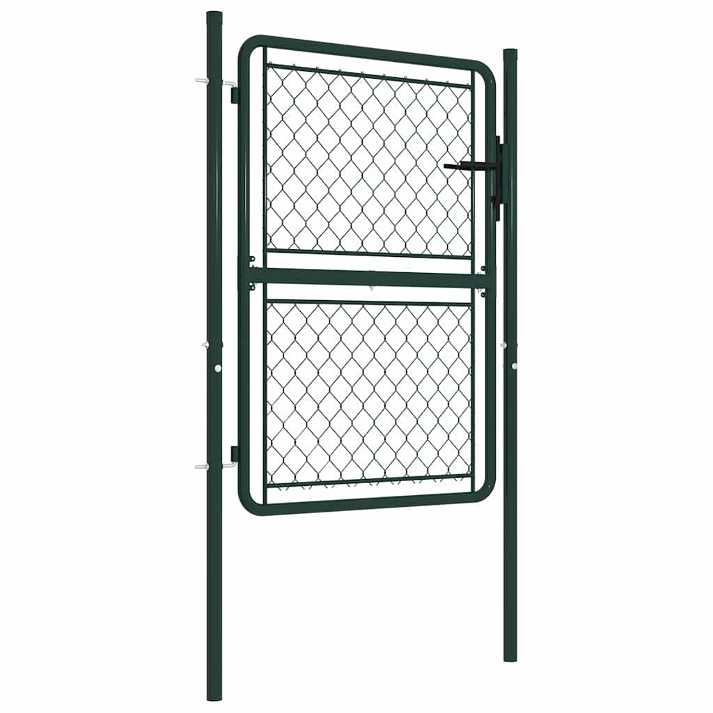 Vidaxl tuinpoort staal 100x125 cm groen