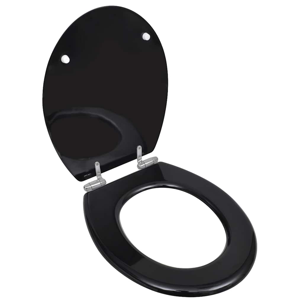VidaXL Toiletbril met softclosedeksel 2 st MDF zwart