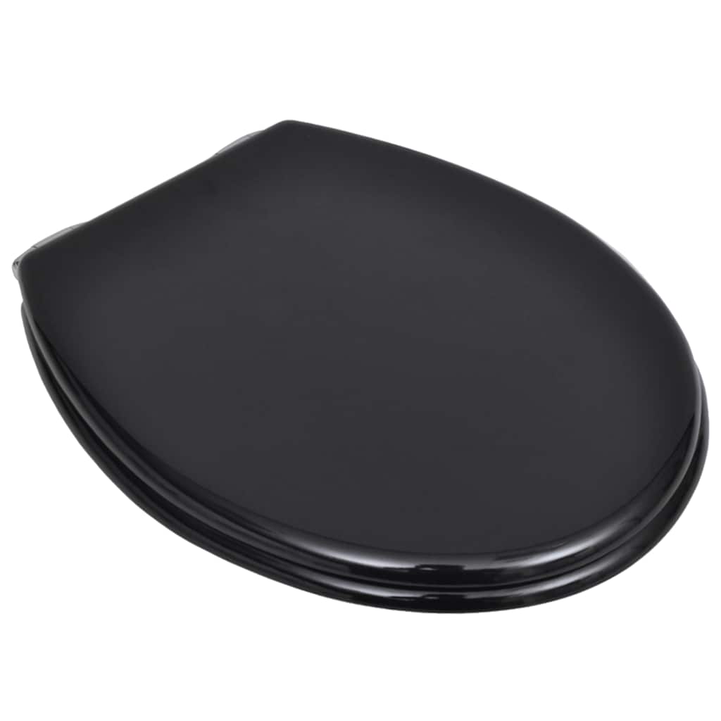 VidaXL Toiletbril met softclosedeksel 2 st MDF zwart