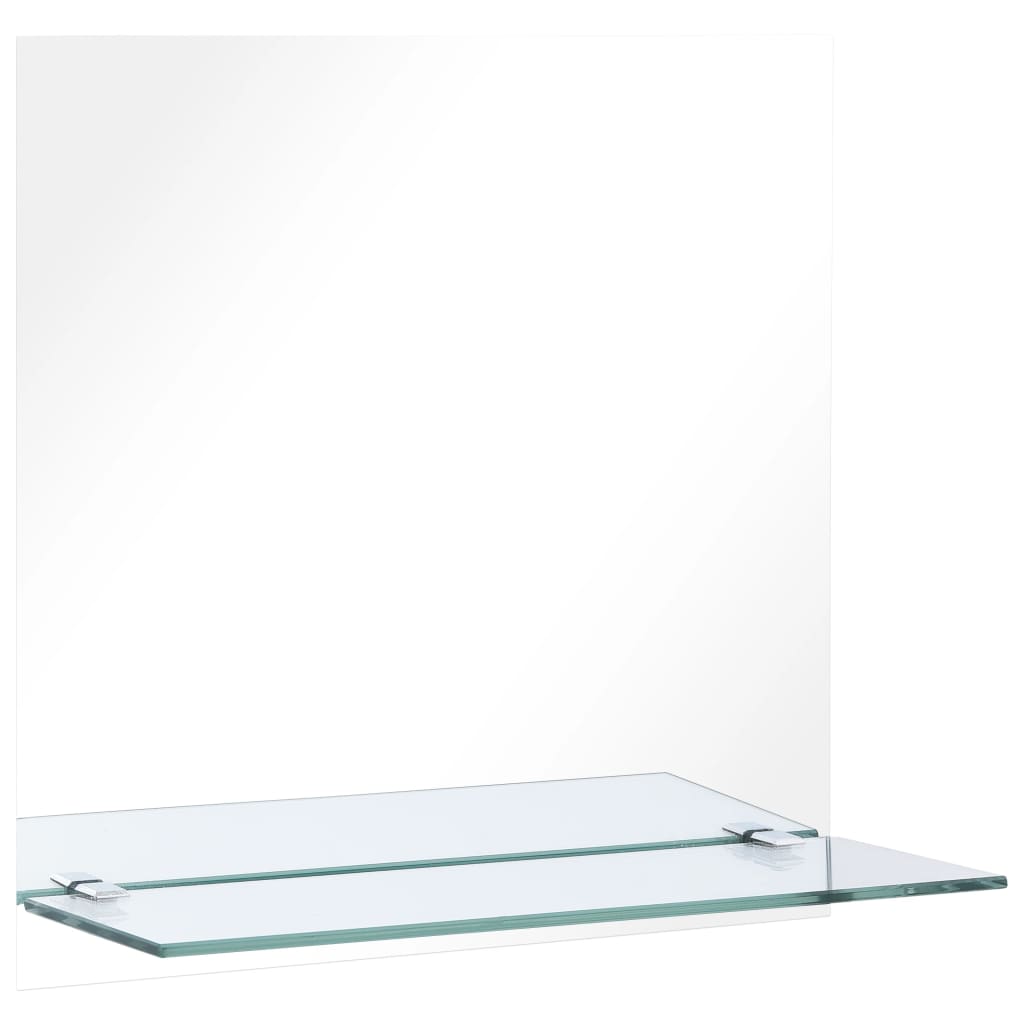 Vidaxl wandspiegel met schap 50x50 cm gehard glas
