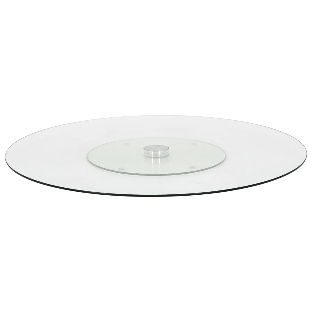 VidaXL Serveerbord gedraaid 60 cm gehard glas transparant