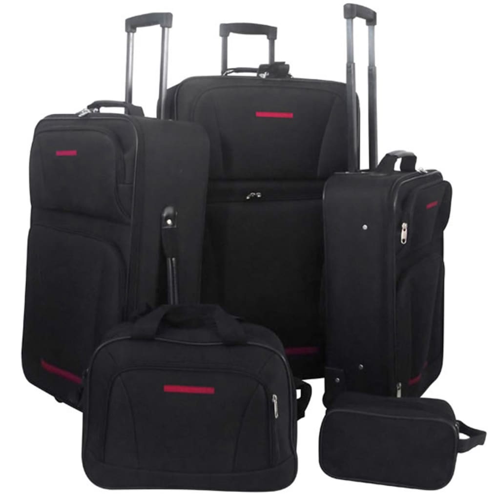 Vidaxl reisbagageset zwart 5-delig