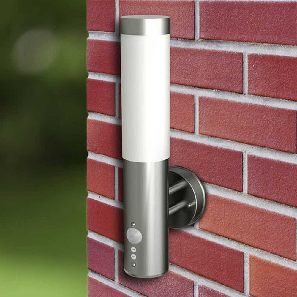 Vidaxl buitenwandlampen 2 st. met sensor roestvrij staal