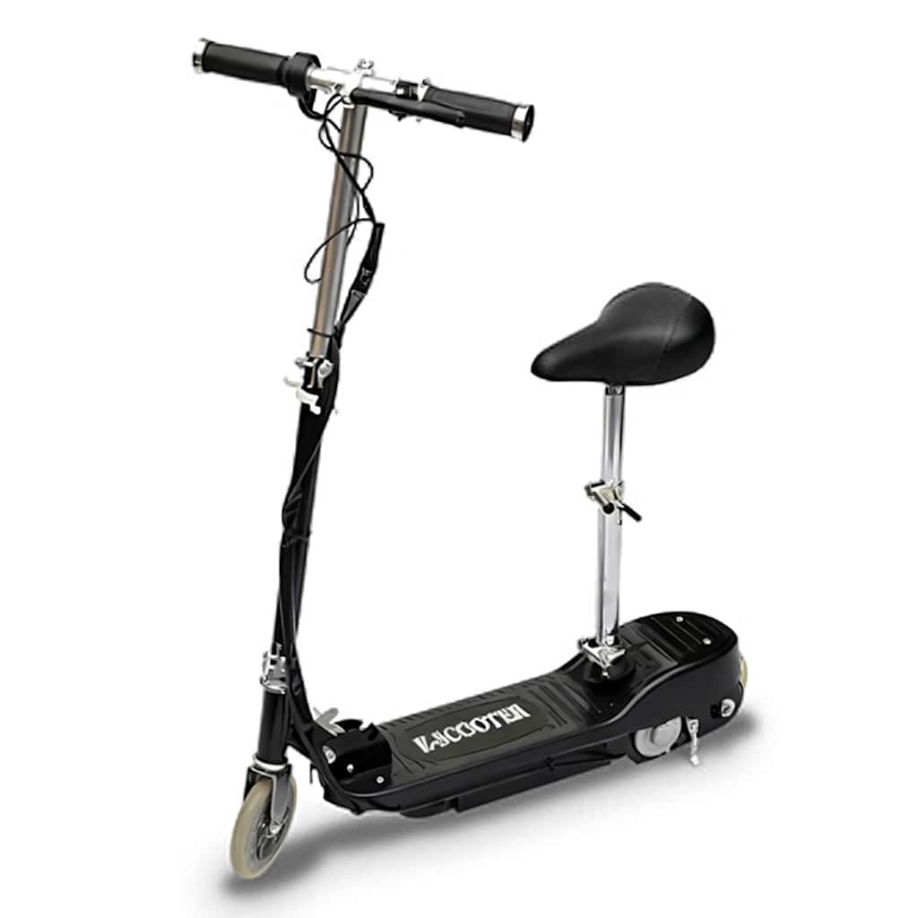 Vidaxl step elektrisch met zitje 120 w zwart
