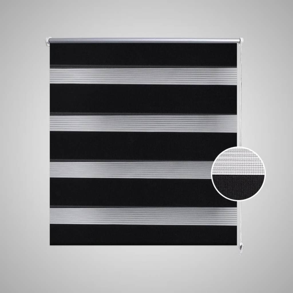 Vidaxl zebra rolgordijn 40,9 x 100 cm stofbreedte 36,7 cm zwart