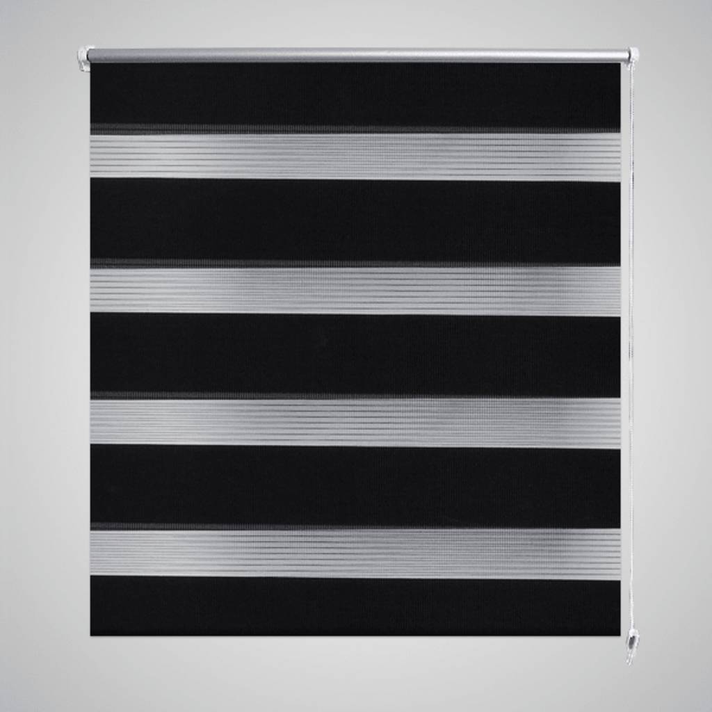 Vidaxl zebra rolgordijn 40,9 x 100 cm stofbreedte 36,7 cm zwart