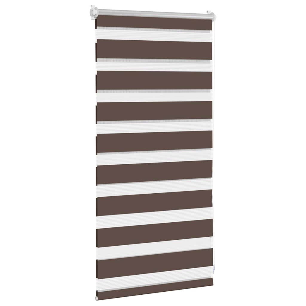 Vidaxl zebra rolgordijn 40,9x100 cm stofbreedte 36,7 cm koffiebruin