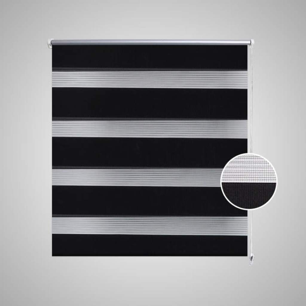 Vidaxl zebra rolgordijn 120,9 x 230 cm stofbreedte 116,7 cm zwart