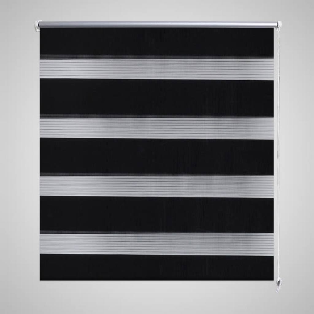 Vidaxl zebra rolgordijn 120,9 x 230 cm stofbreedte 116,7 cm zwart