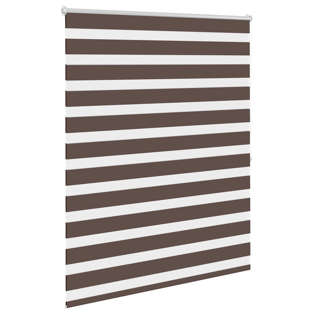 Vidaxl zebra rolgordijn 140,9 x 175 cm stofbreedte 136,7 cm koffiebruin