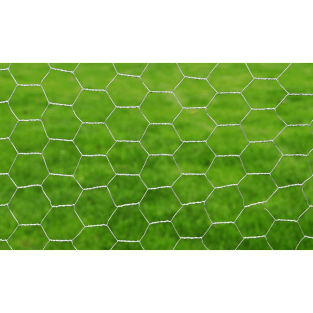 VidaXL Kippengaas 25x1m gegalvaniseerd staal zilverkleurig