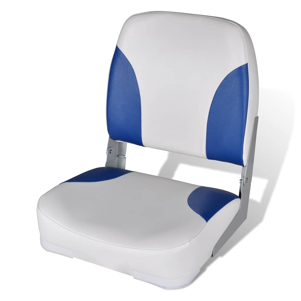 Vidaxl laarsstoel met blauw-wit kussen inklapbaar 41x36x48 cm