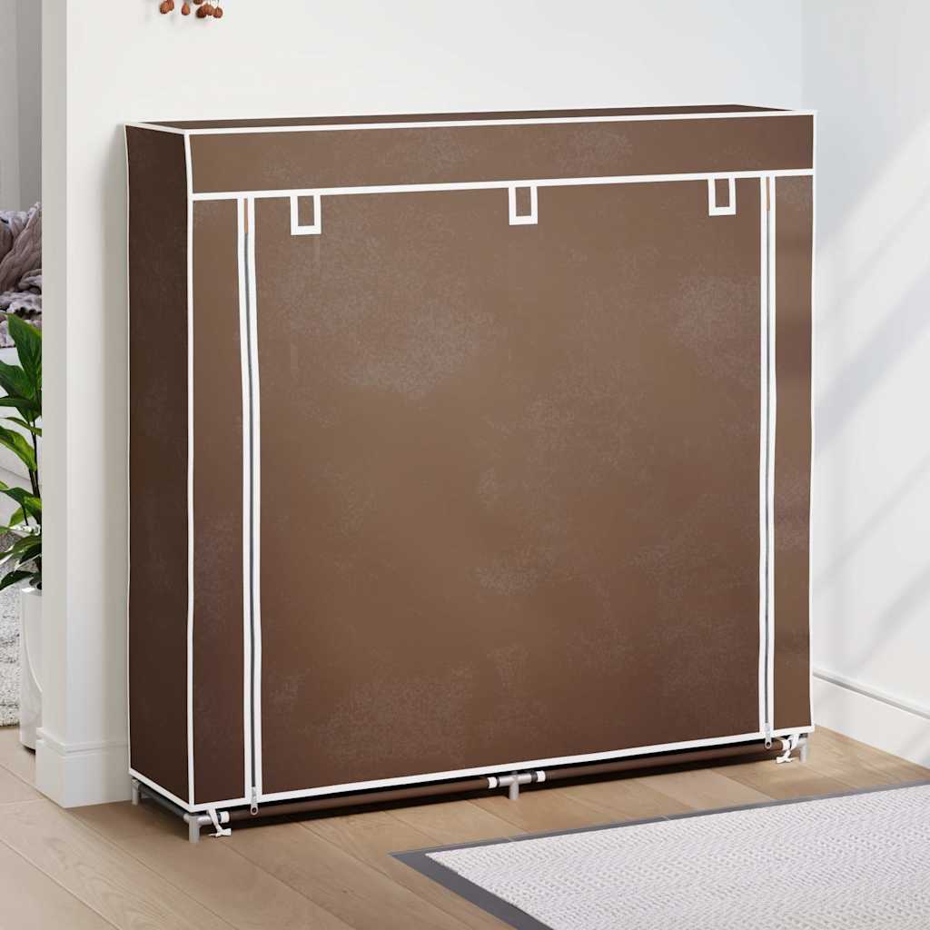 Vidaxl schoenenkast met schoffels 115x28x110 stof bruin