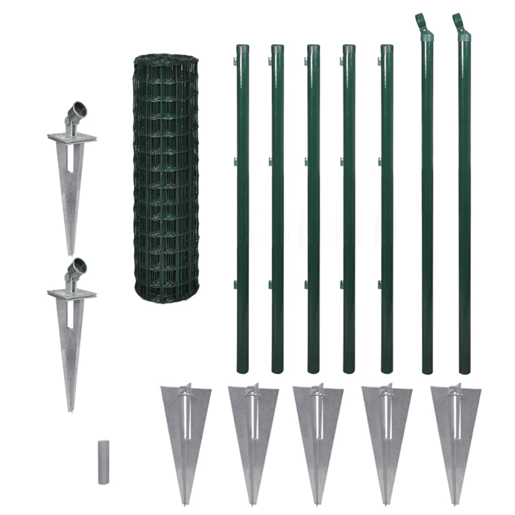Vidaxl eurohek 10x1,0m staal groen