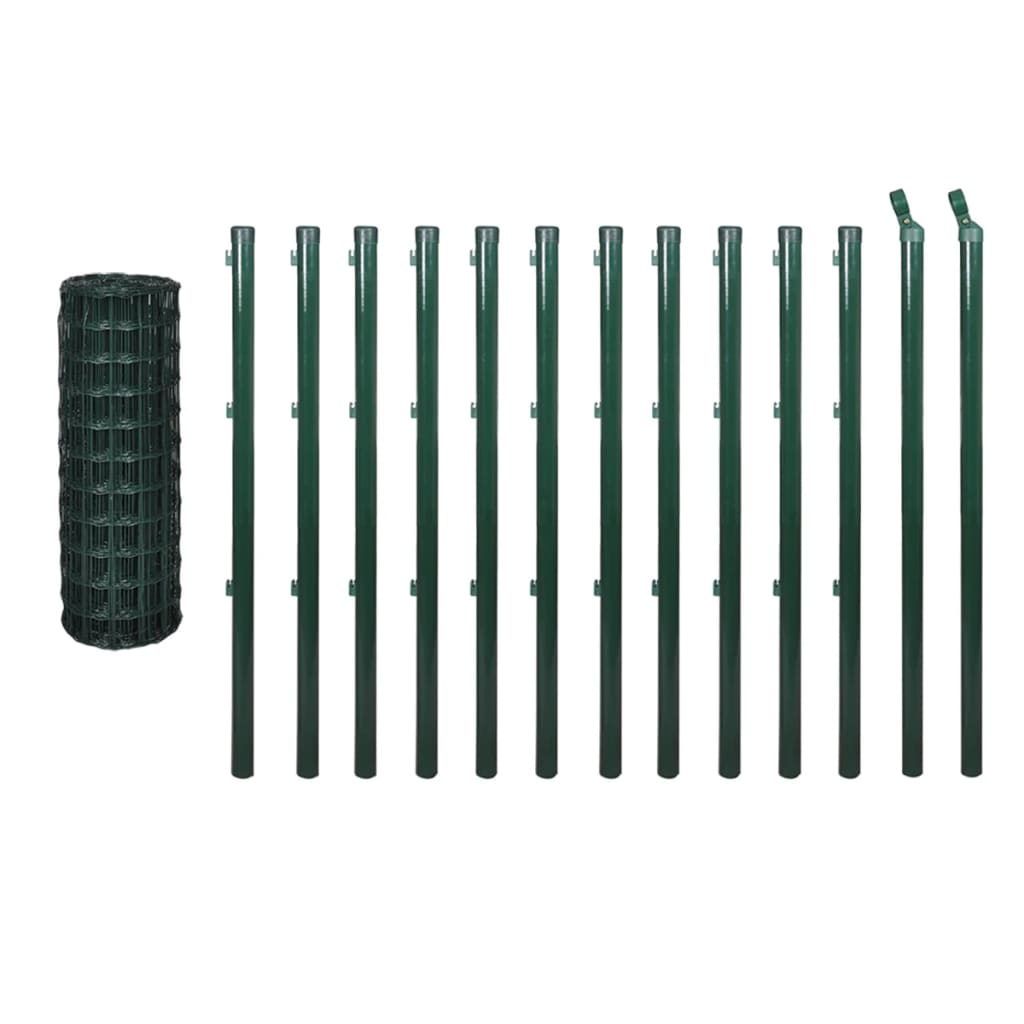 VidaXL Eurohek 25x1,2m staal groen