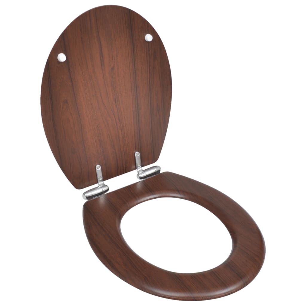 Vidaxl toiletbril softclose simpel ontwerp mdf bruin