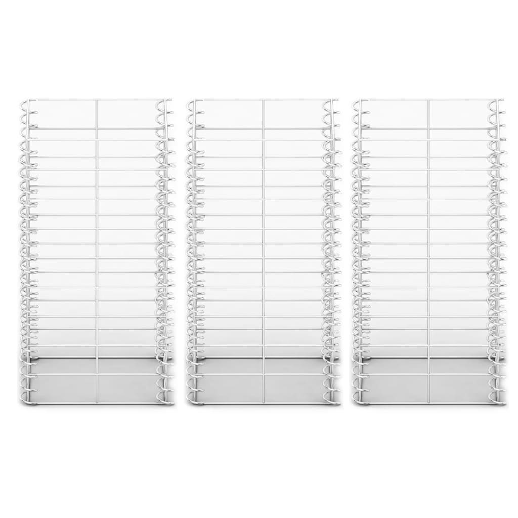 Vidaxl 3-delige schanskorfset 25x25x50 cm gegalvaniseerde draad