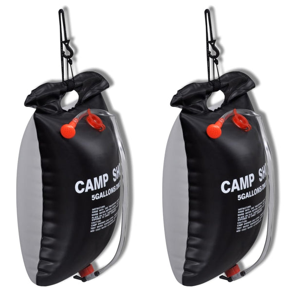 Vidaxl campingdouches 2 st solar 20 l