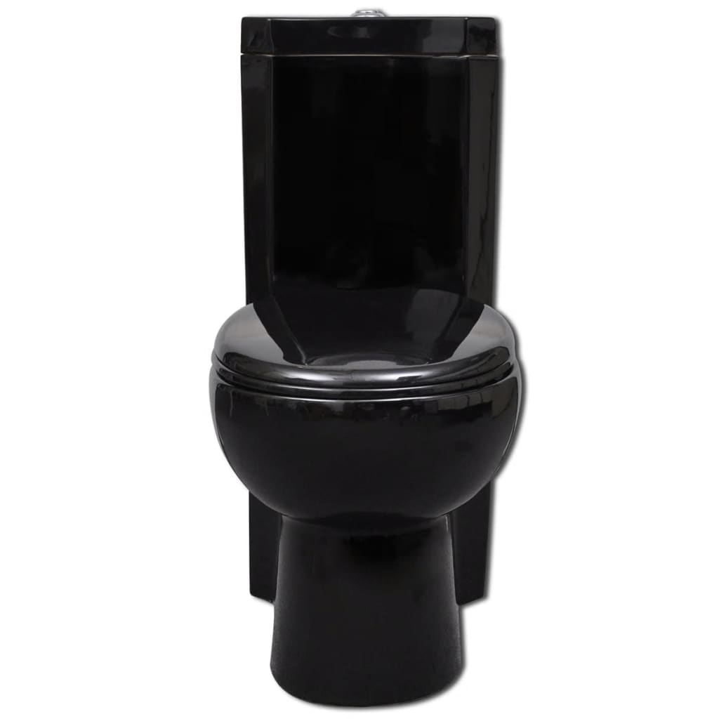 VidaXL Toilethoekmodel keramisch zwart