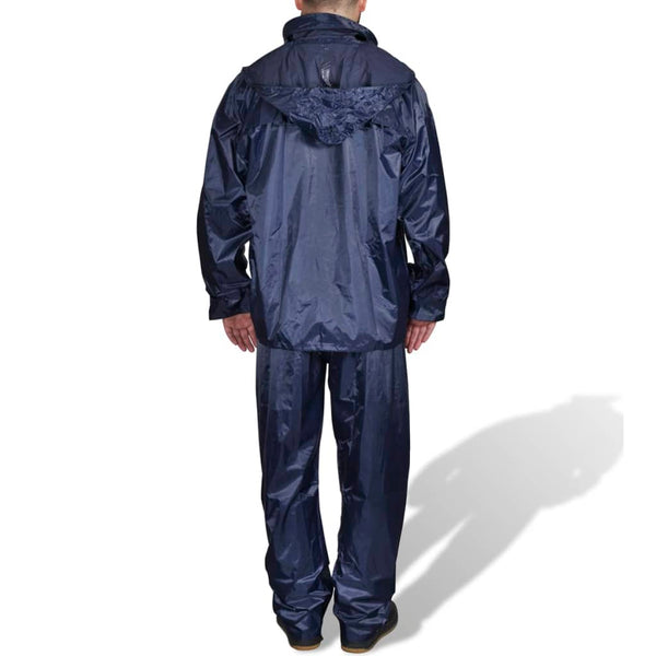 Vidaxl regenpak 2-delig + capuchon (heren marineblauw maat xxl)