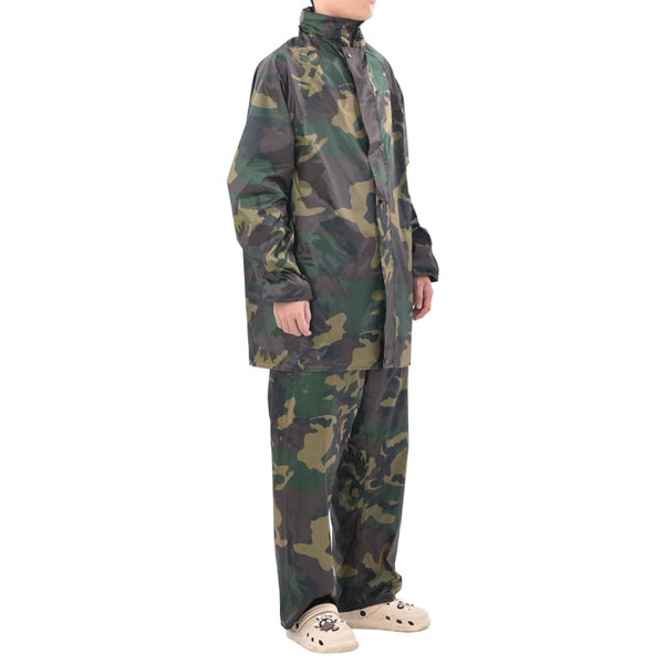 Vidaxl regenpak 2-delig met capuchon (heren camouflage maat xl)